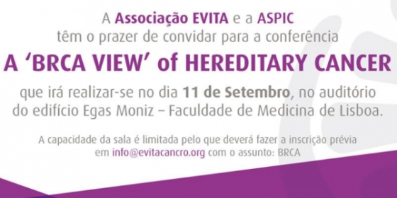 Associação EVITA e ASPIC organizam conferência para discutir o cancro da mama por mutação BRCA
