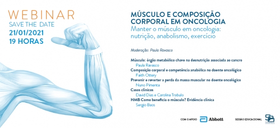 Marque na agenda: webinar &quot;Músculo e Composição Corporal em Oncologia&quot;